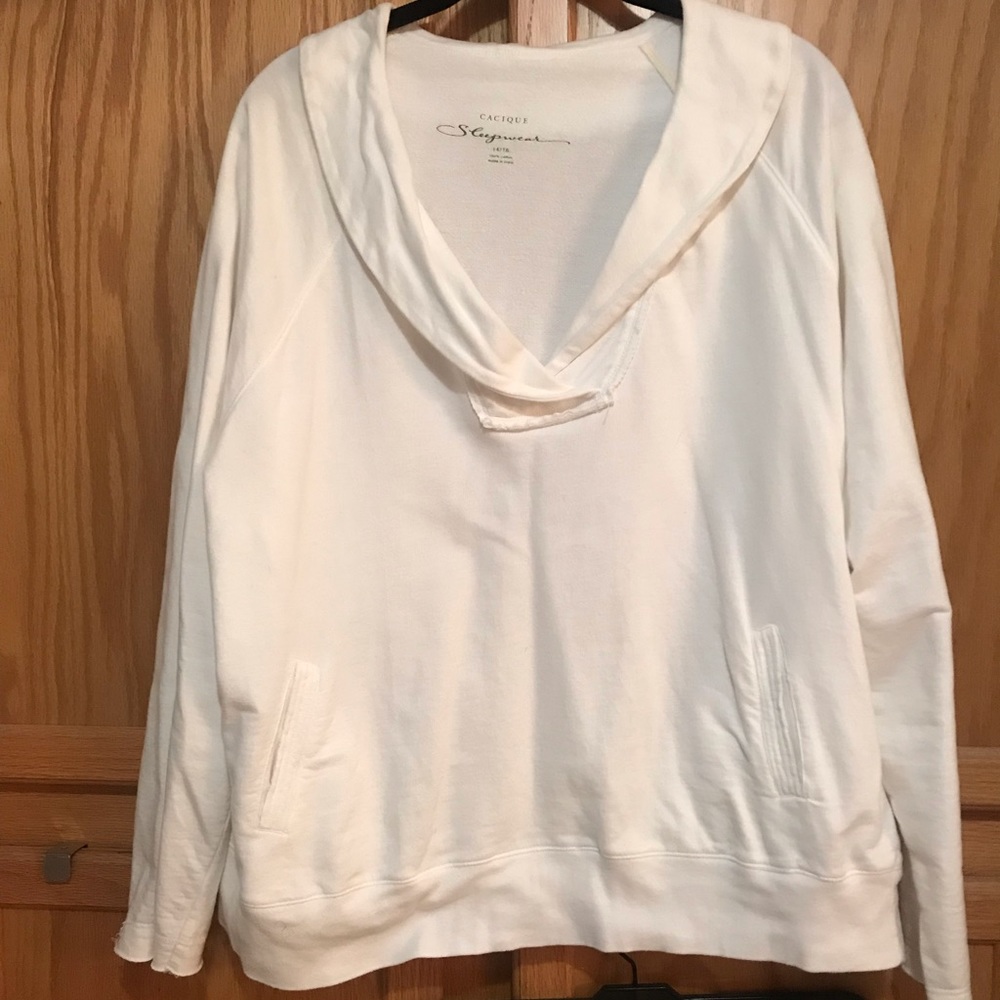 Cacique Lane Bryant white sweatshirt NWOT